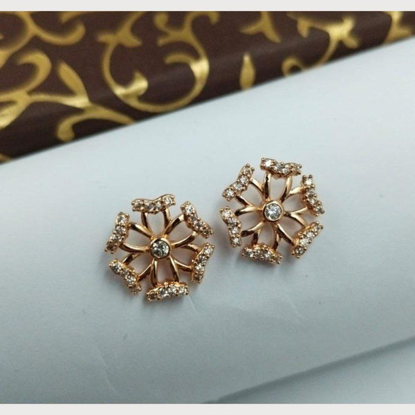 Aamrapali Rose Gold Plated Austrian Stone Stud Earrings