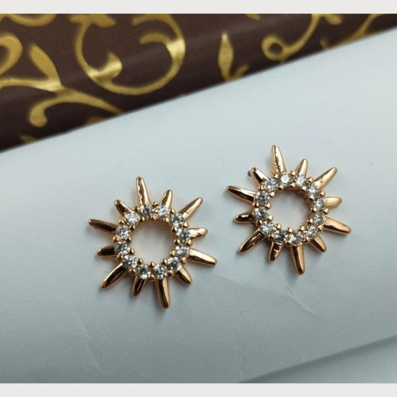 Aamrapali Rose Gold Plated Austrian Stone Stud Earrings