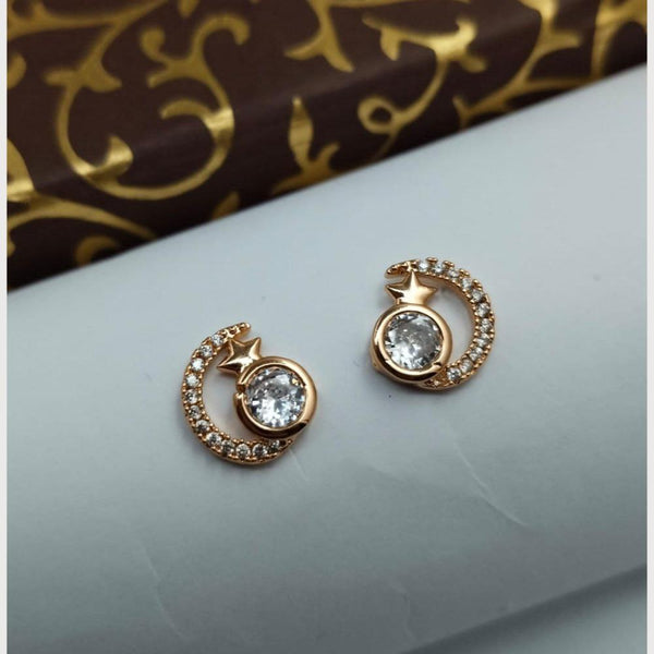 Aamrapali Rose Gold Plated Austrian Stone Stud Earrings