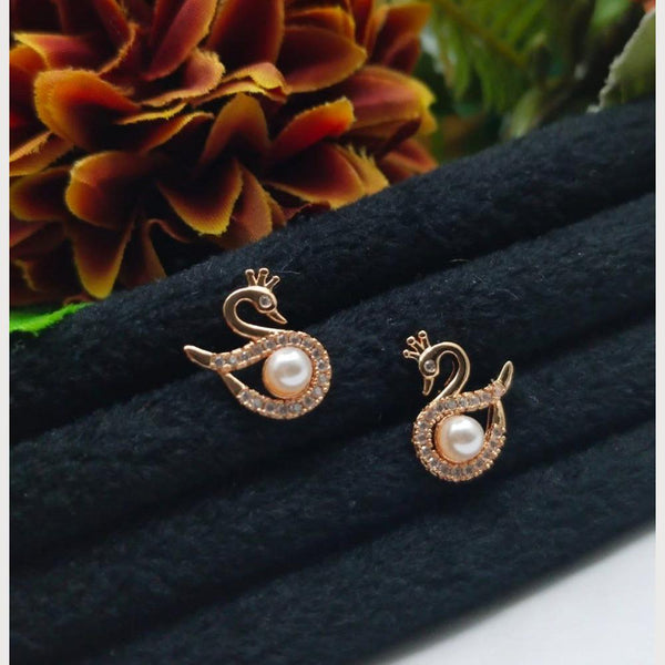 Aamrapali Rose Gold Plated Austrian Stone Stud Earrings