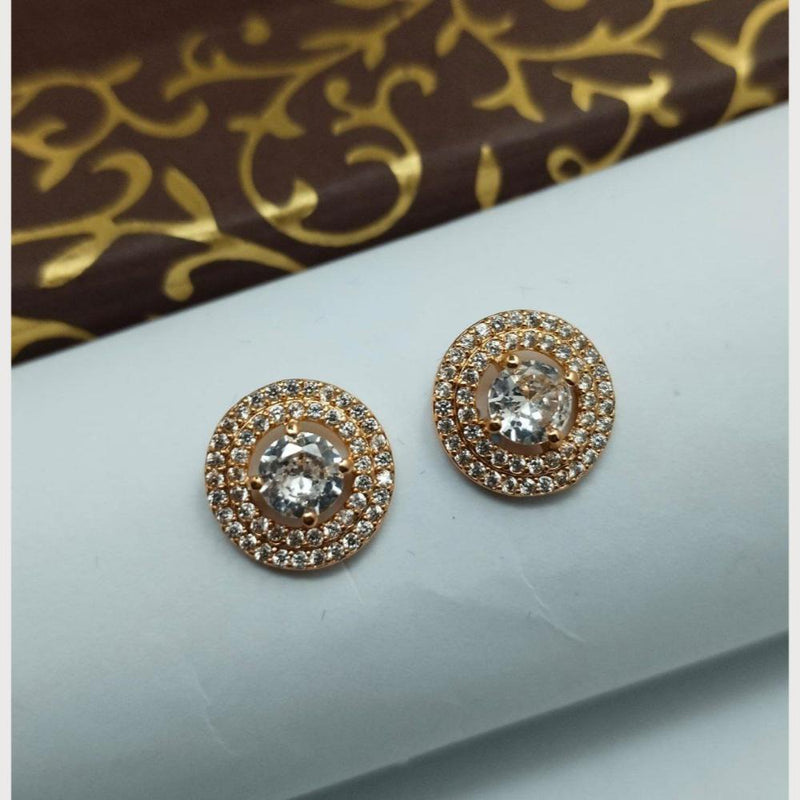 Aamrapali Rose Gold Plated Austrian Stone Stud Earrings