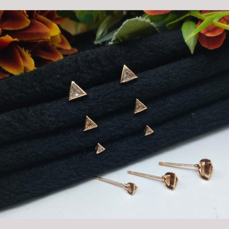 Aamrapali Rose Gold Plated Austrian Stone Stud Earrings