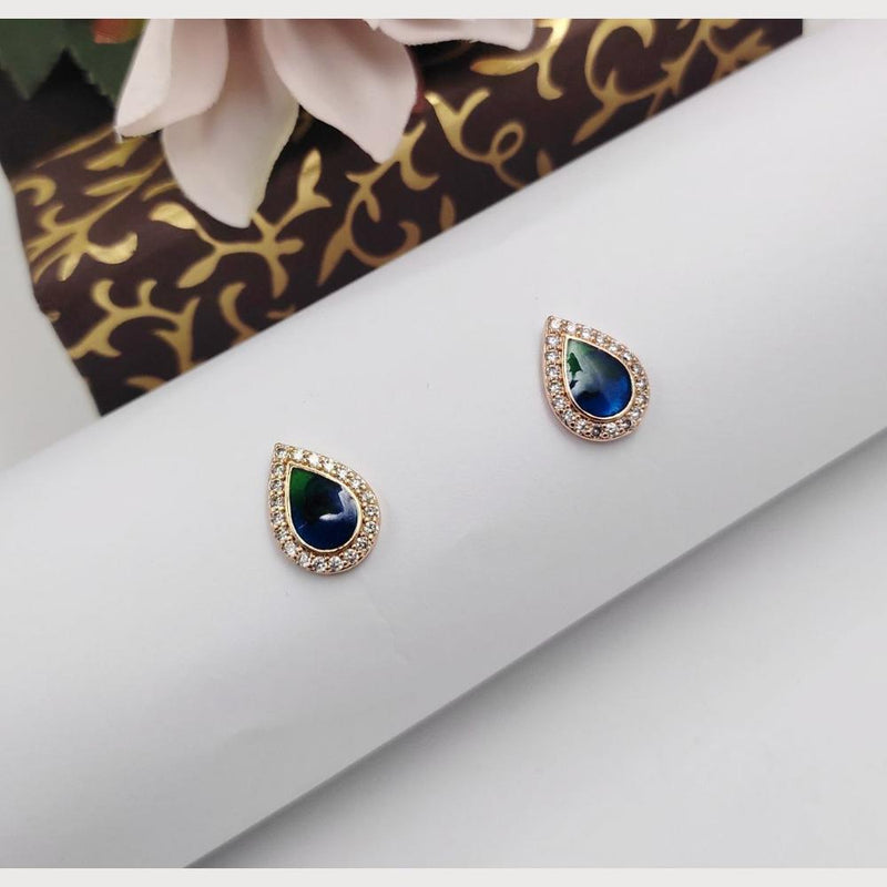 Aamrapali Rose Gold Plated Austrian Stone Stud Earrings