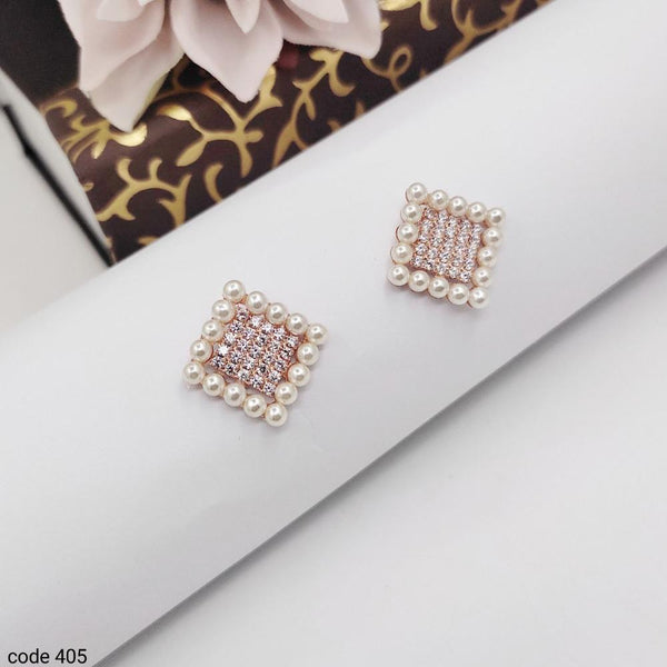 Aamrapali Rose Gold Plated Austrian Stone Stud Earrings