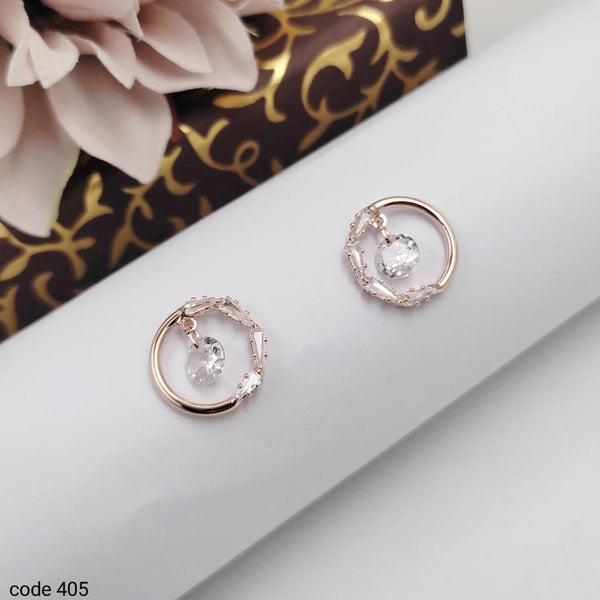 Aamrapali Rose Gold Plated Austrian Stone Stud Earrings