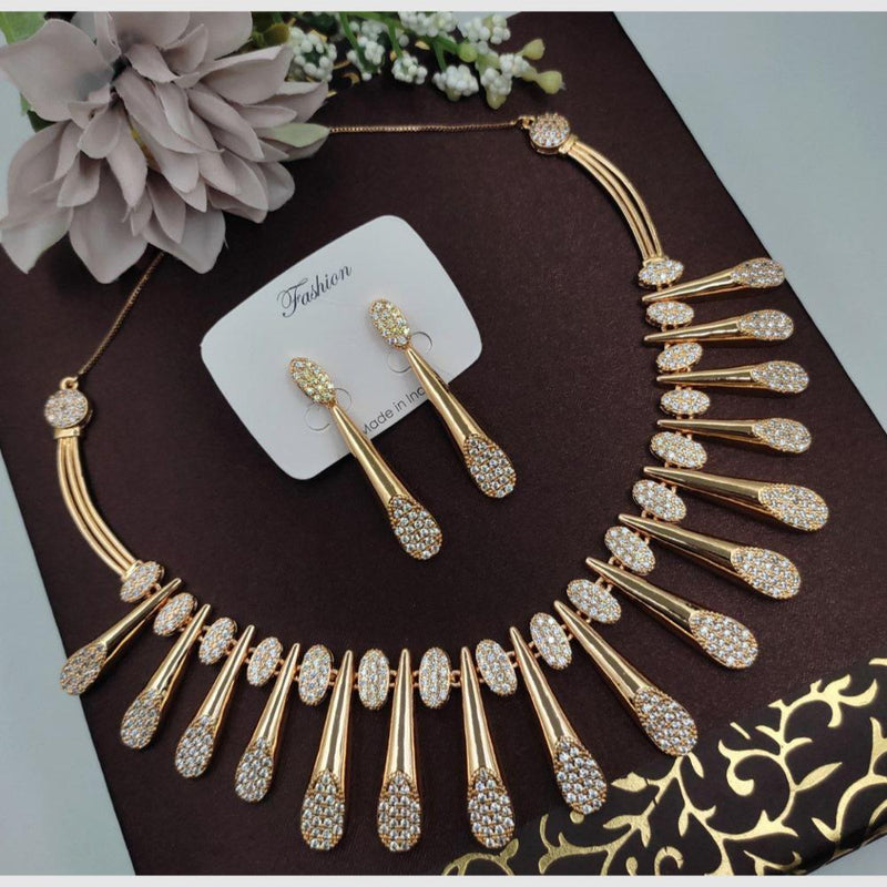 Aamrapali Gold Plated AD Necklace Set