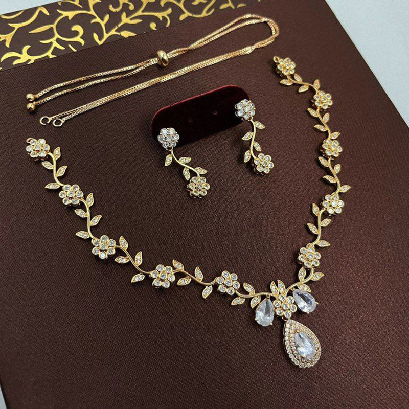 Aamrapali Gold Plated Austrian Stone Necklace Set