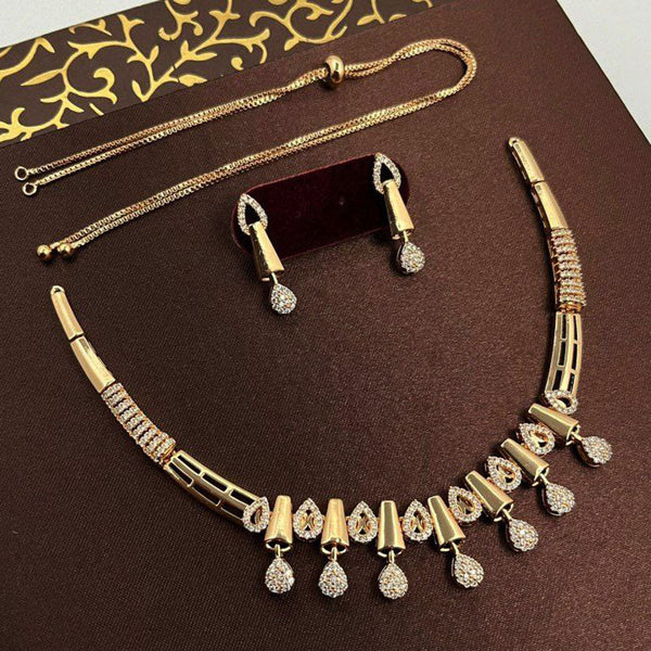 Aamrapali Gold Plated Austrian Stone Necklace Set