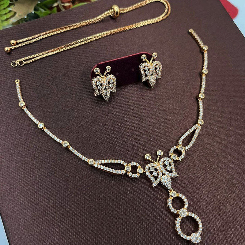 Aamrapali Gold Plated Austrian Stone Necklace Set