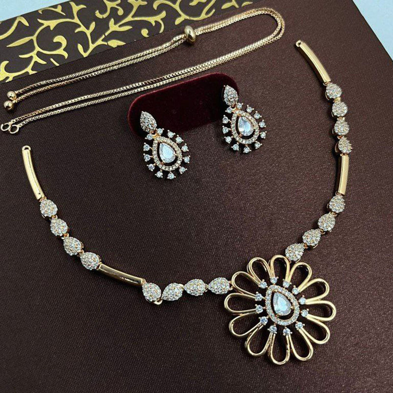 Aamrapali Gold Plated Austrian Stone Necklace Set