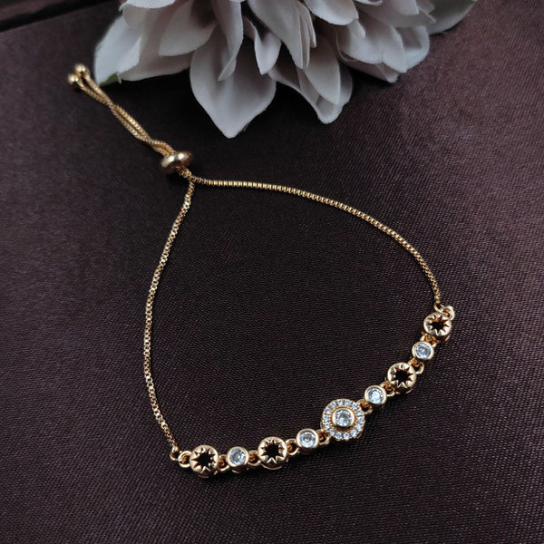 Aamrapali Rose Gold Plated Austrian Stone Adjustable Bracelet