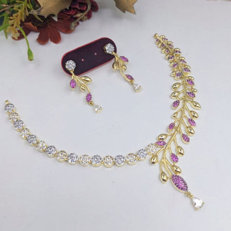 Aamrapali Gold Plated Austrian Stone Necklace Set