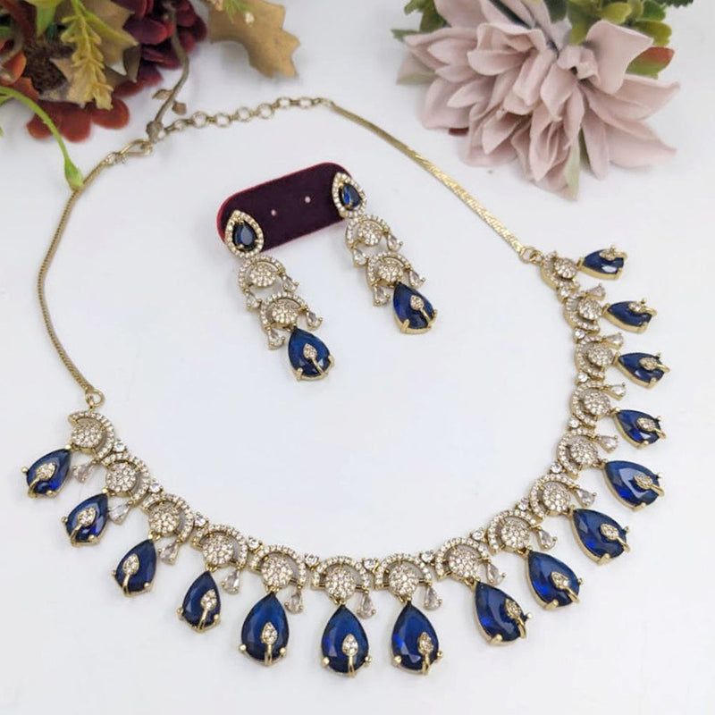 Aamrapali Gold Plated Austrian Stone Necklace Set