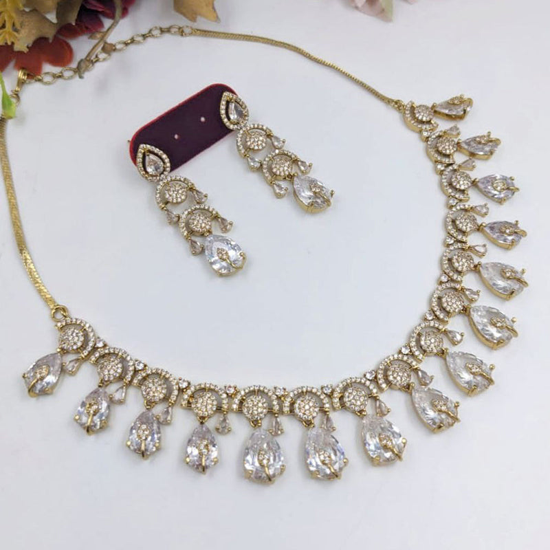 Aamrapali Gold Plated Austrian Stone Necklace Set