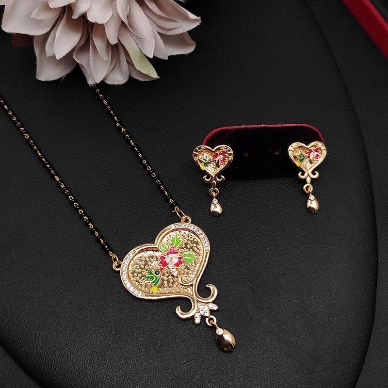 Aamrapali Gold Plated Austrian Stone And Meenakari Manglasutra