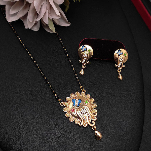 Aamrapali Gold Plated Austrian Stone And Meenakari Manglasutra