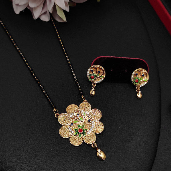 Aamrapali Gold Plated Austrian Stone And Meenakari Manglasutra