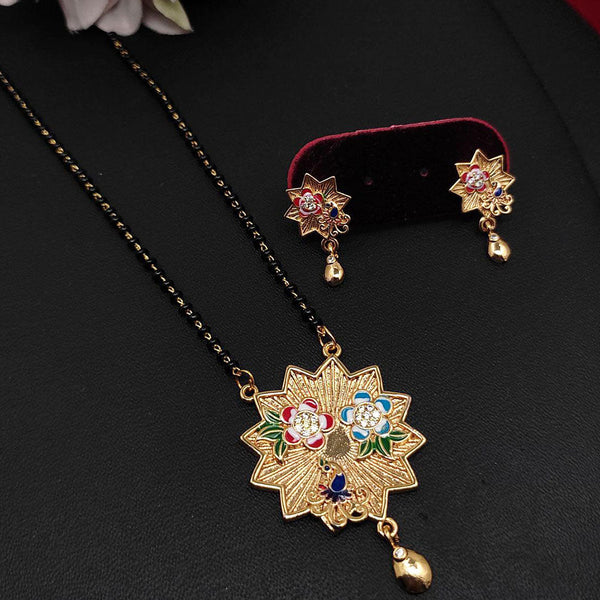 Aamrapali Gold Plated Austrian Stone And Meenakari Manglasutra