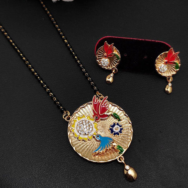 Aamrapali Gold Plated Austrian Stone And Meenakari Manglasutra