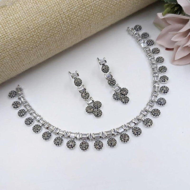 Aamrapali Silver Plated Austrian Stone Necklace Set