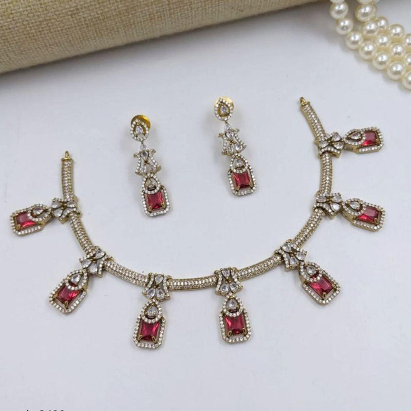 Aamrapali Gold Plated Austrian Stone Necklace Set