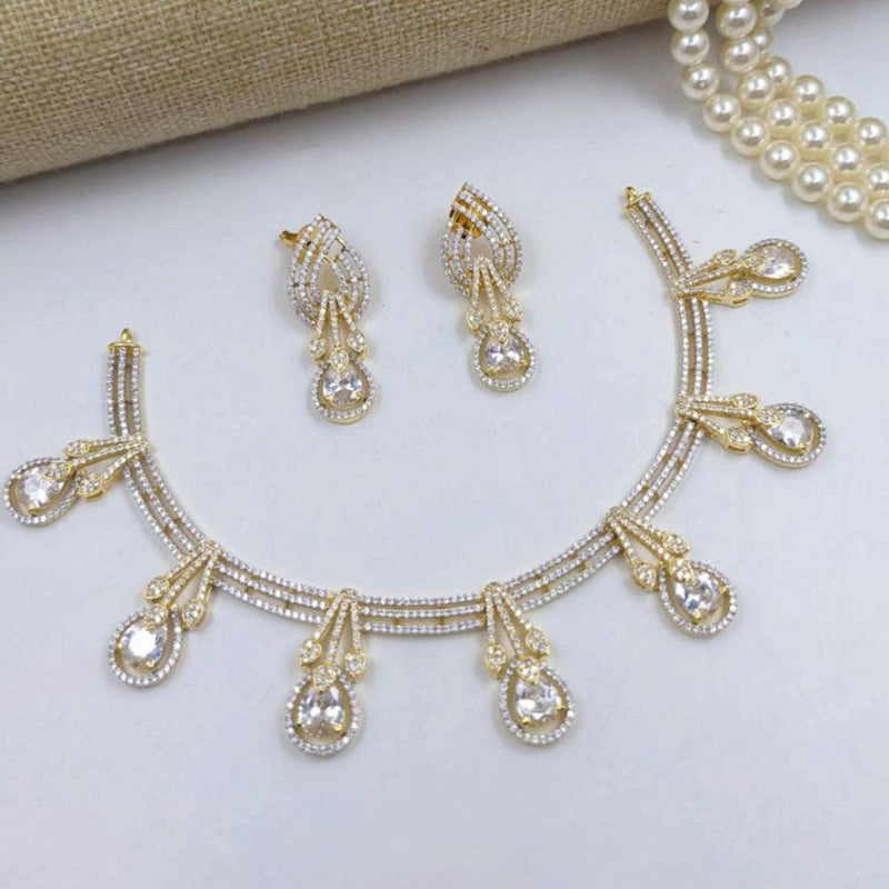 Aamrapali Gold Plated Austrian Stone Necklace Set