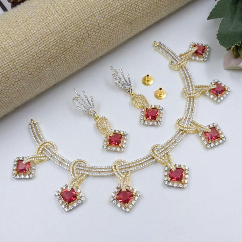 Aamrapali Gold Plated Austrian Stone Necklace Set