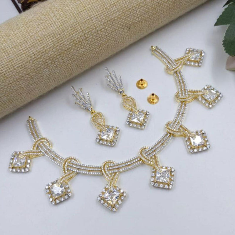 Aamrapali Gold Plated Austrian Stone Necklace Set