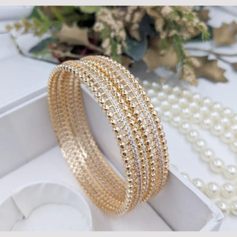 Aamrapali Gold Plated Austrian Stone Bangle Set