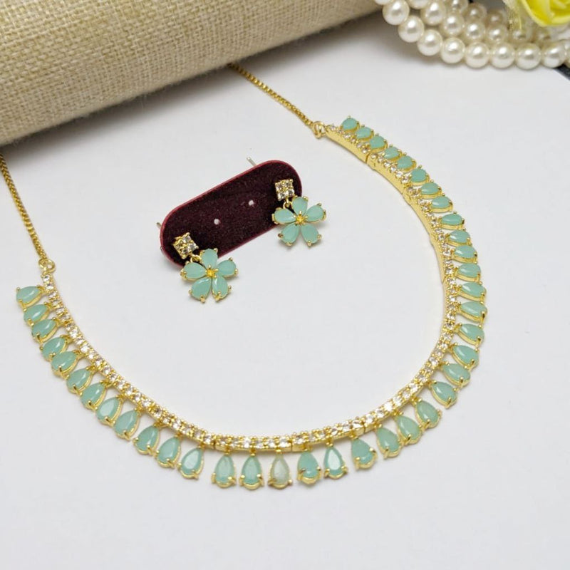 Aamrapali Gold Plated Crystal Stone Necklace Set