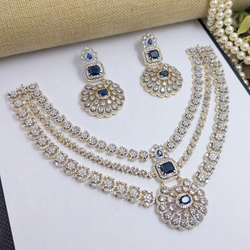 Aamrapali Gold Plated American Diamond Necklace Set