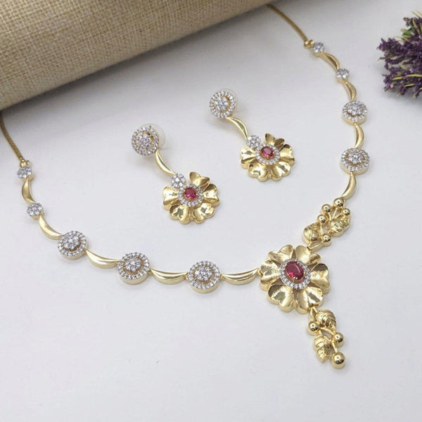 Aamrapali Gold Plated Austrian Stone Necklace Set