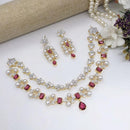 Aamrapali Gold Plated American Diamonds And Pearls Necklace Set