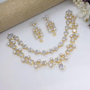 Aamrapali Gold Plated American Diamonds And Pearls Necklace Set