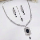 Aamrapali Silver Plated American Diamonds Necklace Set