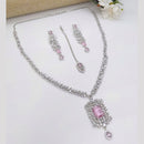 Aamrapali Silver Plated American Diamonds Necklace Set