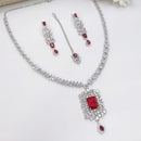 Aamrapali Silver Plated American Diamonds Necklace Set