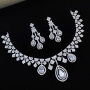 Aamrapali Silver Plated American Diamonds Necklace Set