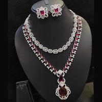 Aamrapali  Silver Plated American Diamond Necklace Set