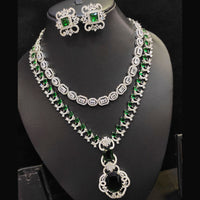 Aamrapali  Silver Plated American Diamond Necklace Set