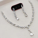 Aamrapali Glamour Silver Shine American Diamond Necklace Set