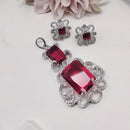 Aamrapali Elegant Silver Plated Dazzling American Diamonds Chain Pendant Set