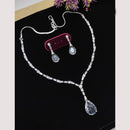 Aamrapali Glam Silver Plated Crystal Stone for Elegant Occasions Necklace Set