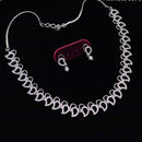 Aamrapali Glam Silver Plated Austrian Stone for Elegant Occasions Necklace Set