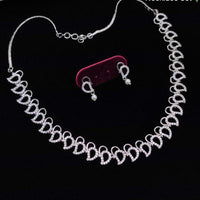 Aamrapali Glam Silver Plated Austrian Stone for Elegant Occasions Necklace Set