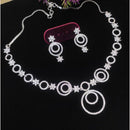 Aamrapali Glam Silver Plated Austrian Stone for Elegant Occasions Necklace Set