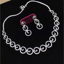 Aamrapali Glam Silver Plated Austrian Stone for Elegant Occasions Necklace Set