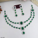 Aamrapali Glamour Silver Shine American Diamond Necklace Set