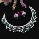 Aamrapali Glamour Silver Shine American Diamond Necklace Set