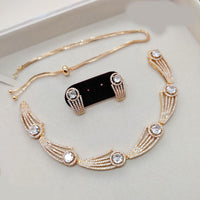 Aamrapali Glam Gold Plated Austrian Stone for Elegant Occasions Necklace Set